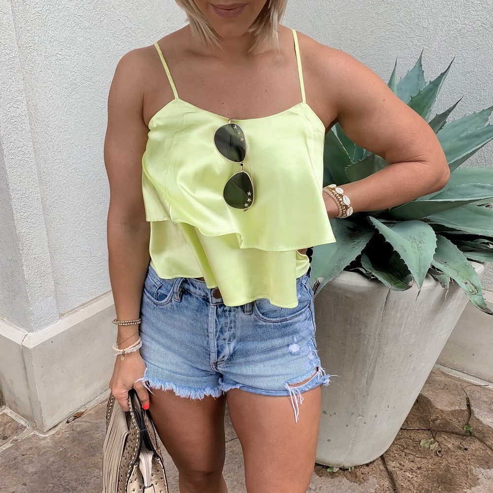 Neon Green Tiered Cami